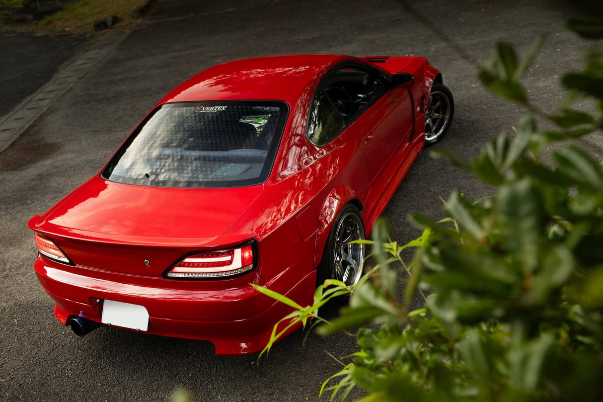 Clear Red Fiber Sequential LED Taillights for 99-02 Nissan Silvia 200SX S15 Spec R tail lights