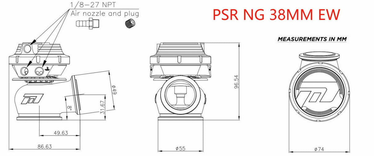 PSR NEW GENERATION WASTEGATE 38mm V-Band External Wastegate