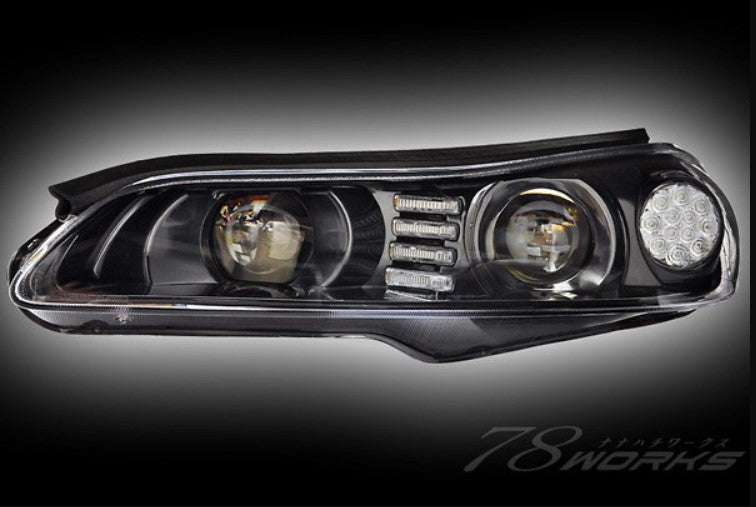 COPLUS Dual LED Projector Head lights LED Indicators for 99-02 Nissan S15 200sx Silvia