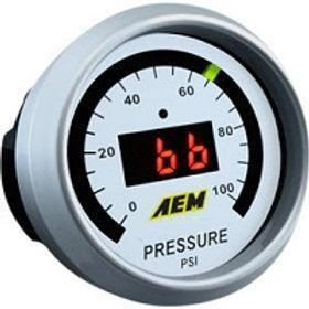 AEM Oil Pressure Gauge, 0~100PSi, Includes BLK/White Display - Prolink Performance