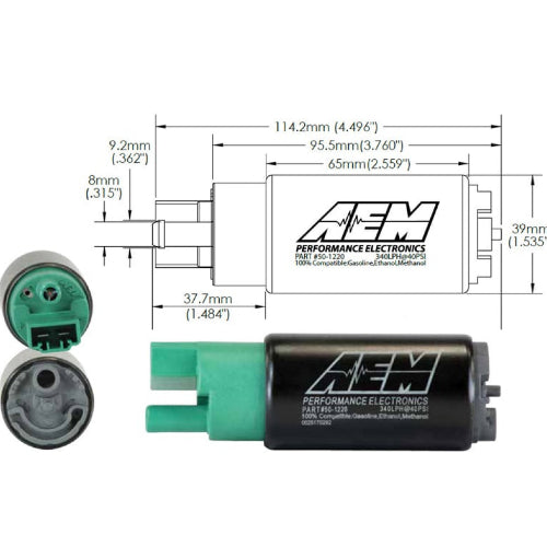 AEM E85 Compatible In-Tank High Flow Fuel Pump, 340LPH, Compact Design - Prolink Performance