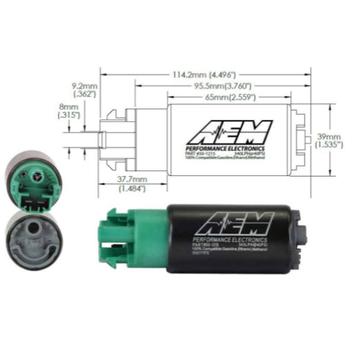 AEM E85 Compatible In-Tank High Flow Fuel Pump, 340LPH, Compact Design - Prolink Performance