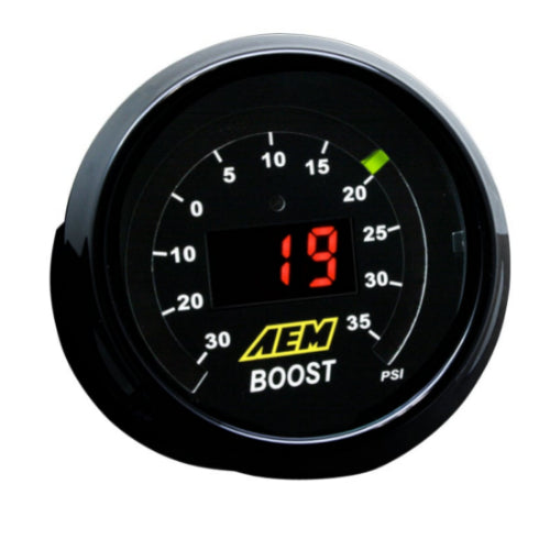 AEM Classic Digital HI-BOOST Gauge Kit - Reads from -30 to 50 PSI - Prolink Performance