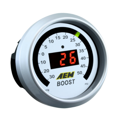 AEM Classic Digital HI-BOOST Gauge Kit - Reads from -30 to 50 PSI - Prolink Performance
