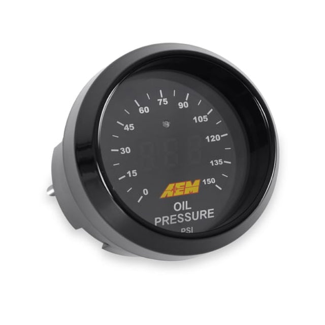 AEM Oil Pressure Gauge, 0~150PSi, Includes BLK/White Display - Prolink Performance