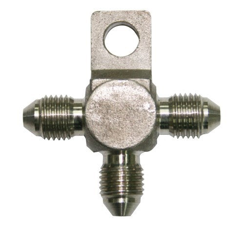 Aeroflow Stainless Steel Tee Block with Mount Tab -3AN -3AN Male all Sides - AF326-03