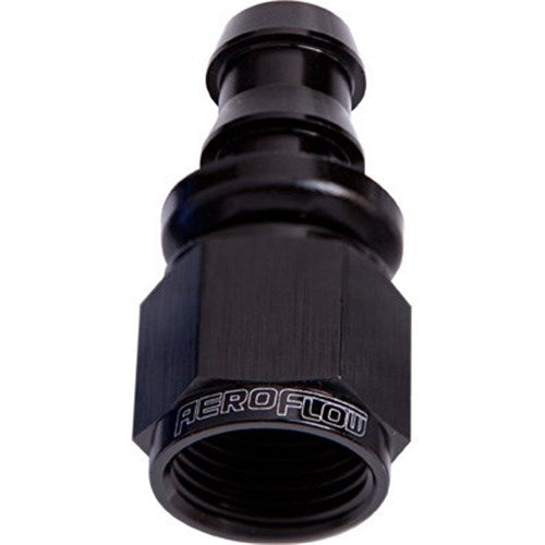 Aeroflow 400 / 510 Series Full Flow Push Lock Straight Hose End -12AN - AF401-12BLK
