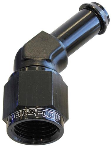 Aeroflow 45° Hose Barb 5/16" to -6AN AF412-06-05BLK - Prolink Performance