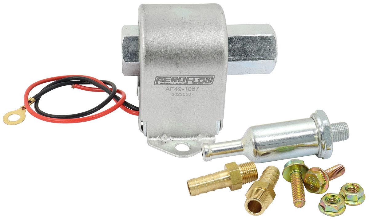 Aeroflow Super Low Pressure In-Line (Facet) Carburettor Fuel Pump 25 GPH @ 4 Psi, 1/8" NPT Inlet/Outlet, Metal Body AF49-1067 - Prolink Performance