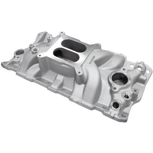 Aeroflow SB Chev Street Dual Plane Intake Manifold, Natural Cast Finish AF6010-1000 - Prolink Performance