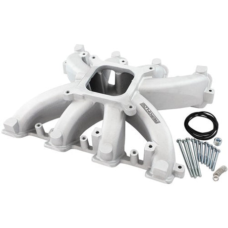 Aeroflow GM LS Rectangle Port Carburettor Street Single Plane Non-EFI Intake Manifold, Natural Cast Finish AF6040-6000 - Prolink Performance