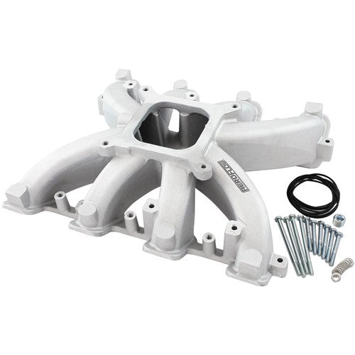 Aeroflow GM LS Rectangle Port Carburettor Street Single Plane Non-EFI Intake Manifold, Natural Cast Finish AF6040-6000 - Prolink Performance
