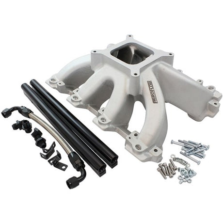 Aeroflow GM LS Cathedral Port Carburettor Hi Rise Race Single Plane EFI Intake Manifold, Natural Cast Finish AF6050-5001 - Prolink Performance