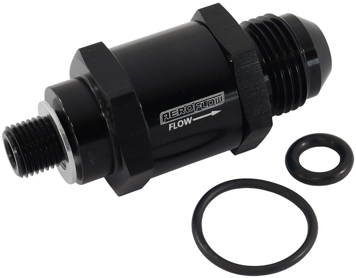 Aeroflow EFI Fuel Pump Check Valve -8AN (M10 x 1.00mm) AF616-08BLK - Prolink Performance