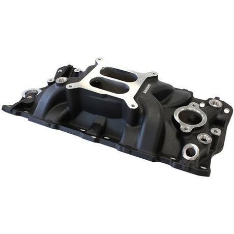 Aeroflow SB Chev Street Dual Plane Intake Manifold, Black Finish AF6210-1000 - Prolink Performance
