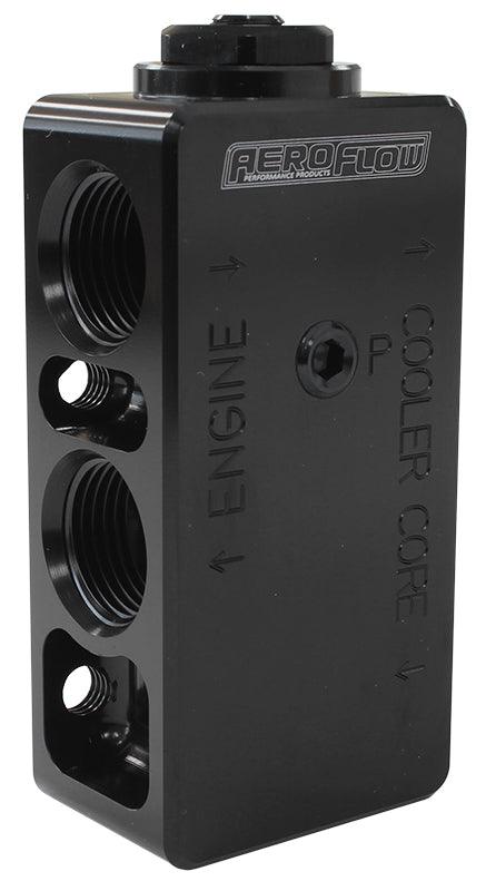 Aeroflow  Billet Aluminium Oil Thermostat 4 x -10 ORB ports, 1/8" NPT Port AF64-4111 - Prolink Performance