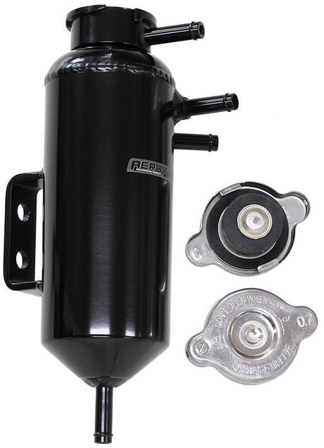 Aeroflow Universal Header Tank - Black With 5/16" Male Barbs, Radiator Cap & Blanking Cap - Prolink Performance
