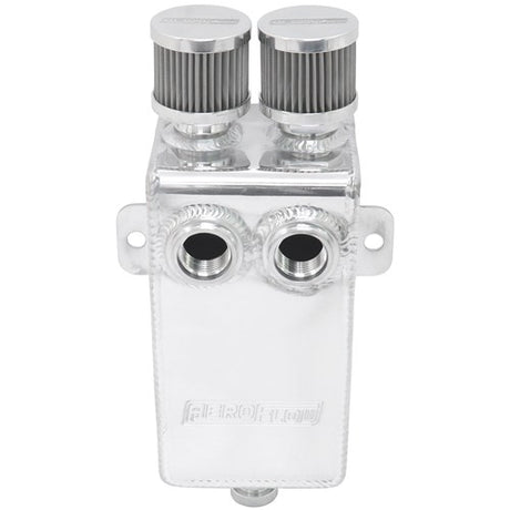 Aeroflow 1L Universal Dual Breather/Catch Can Tank - Polished AF77-2020 - Prolink Performance