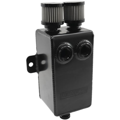 Aeroflow 1L Universal Dual Breather/Catch Can Tank -Black AF77-2020BLK - Prolink Performance