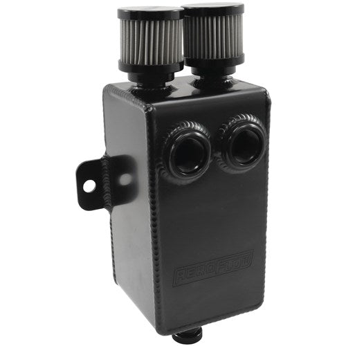Aeroflow 1L Universal Dual Breather/Catch Can Tank -Black AF77-2020BLK - Prolink Performance