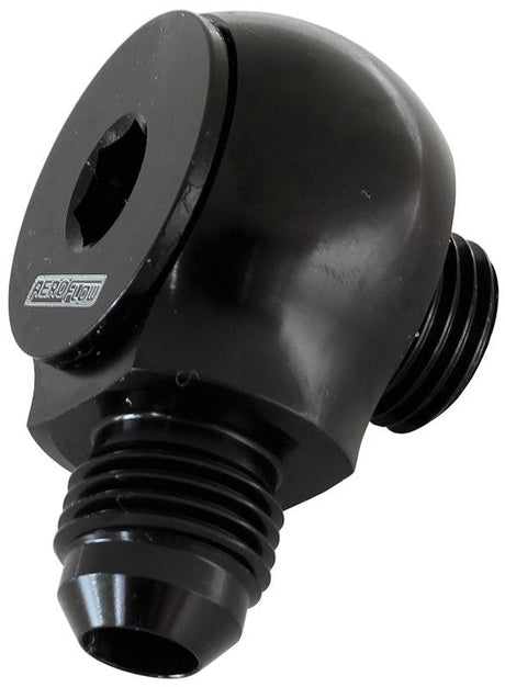 Aeroflow 90° Low Profile -8ORB to -8AN Male Adapter AF909-08BLK - Prolink Performance