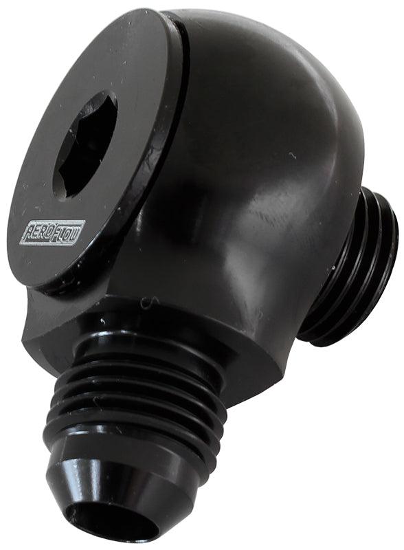 Aeroflow 90° Low Profile -8ORB to -8AN Male Adapter AF909-08BLK - Prolink Performance