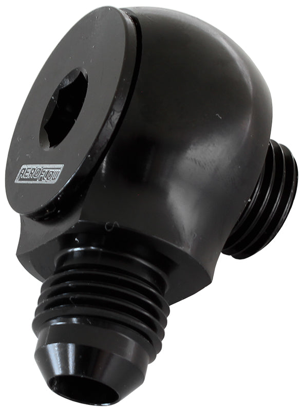 Aeroflow 90° Low Profile -10ORB to -6AN Male Adapter AF909-06-10BLK - Prolink Performance