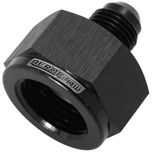 AN Flare Reducer Female/Male -8AN to -6AN Black Finish - AF950-08-06BLK