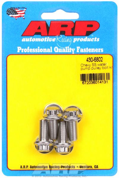 ARP Water Pump Pulley Bolt Kit, 12-Point Head S/S AR430-6802 - Prolink Performance