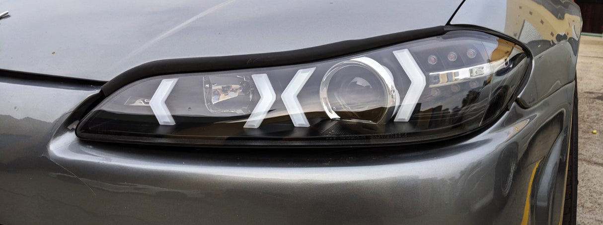 Black LED 3D DRL Projector Headlights & LED Indicators for 99-02 Nissan S15 200sx Silvia Head lights
