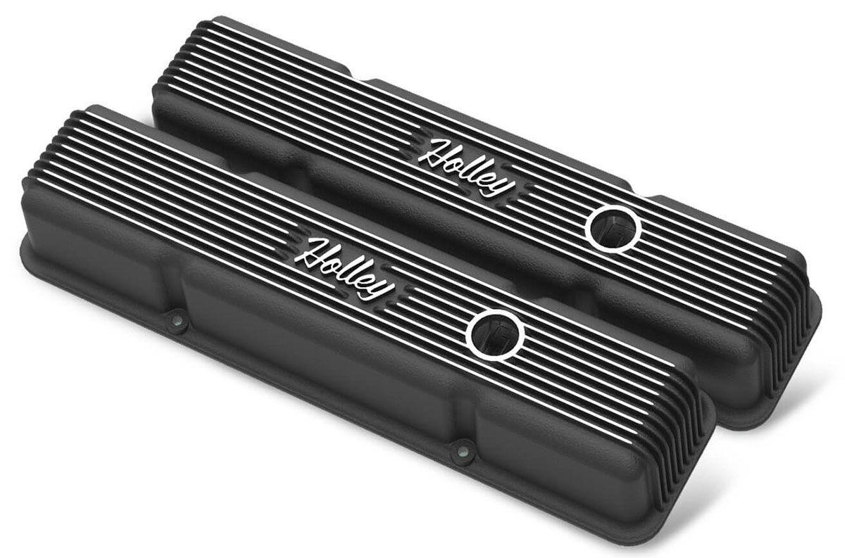 Holley Vintage Series Fined Valve Covers (HO241-242) - Prolink Performance