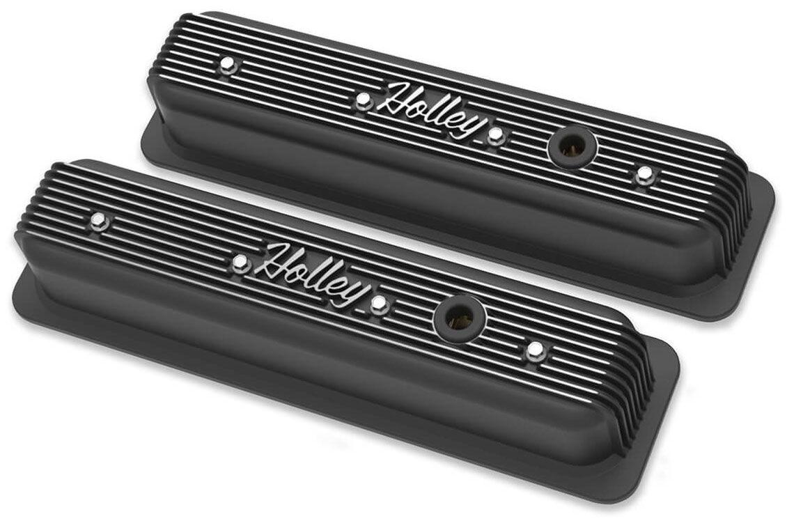 Holley Vintage Series Fined Valve Covers (HO241-247) - Prolink Performance