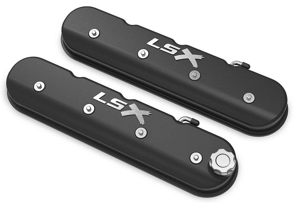 Holley Black Satin LSX Aluminium Valve Covers (HO241-407) - Prolink Performance