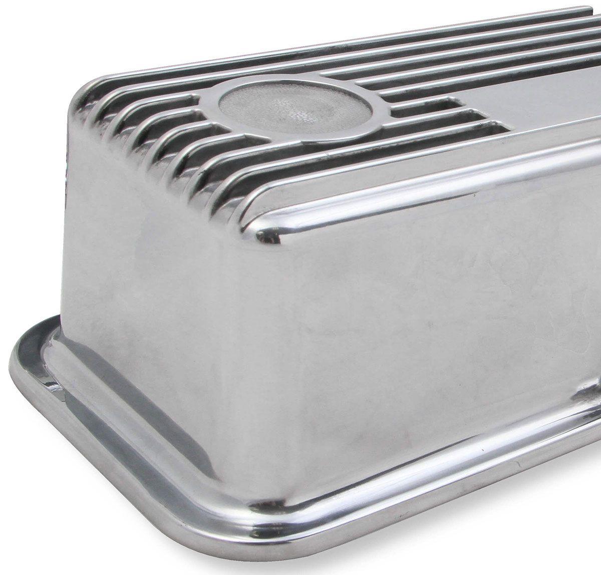 Holley Finned Aluminium M/T Valve Covers - Polished (HO241-82) - Prolink Performance