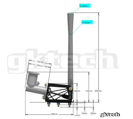 V2 Hydraulic Handbrake assembly + handle (BLACK)