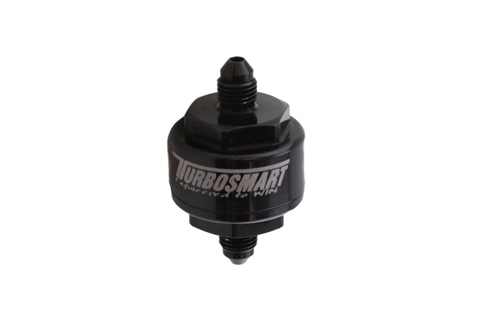 TurbosmartBillet Turbo Oil Feed Filter 44um -4AN - Black