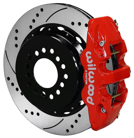 Wilwood 4-Piston Rear Park Brake Kit, 14" Dia., 2.36" Drilled Discs, Red WB140-10947-DR - Prolink Performance