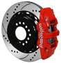 Wilwood 4-Piston Rear Park Brake Kit, 14" Dia., 2.36" Drilled Discs, Red WB140-10947-DR - Prolink Performance