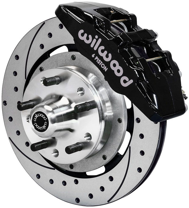Forged Dynapro 6 Big Brake Front Brake Kit, 12.19" Drilled Rotors, Bla - Prolink Performance