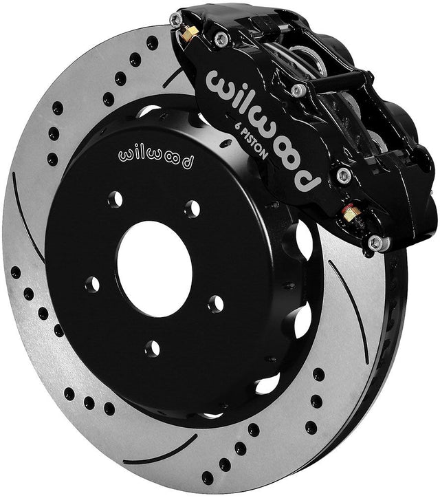 Wilwood Forged Narrow Superlite 6R Big Brake Front Brake Kit (Hat) - Black WB140-9296-D - Prolink Performance