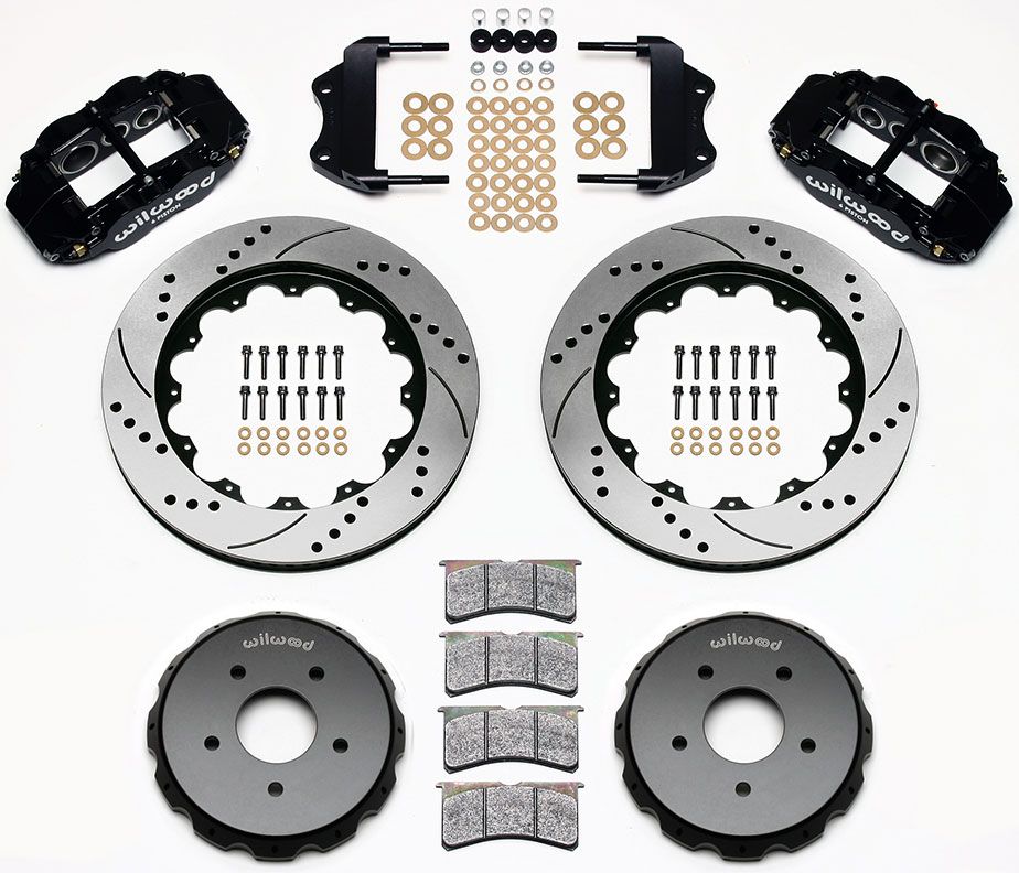 Wilwood Forged Narrow Superlite 6R Big Brake Front Brake Kit (Hat) - Black WB140-9296-D - Prolink Performance