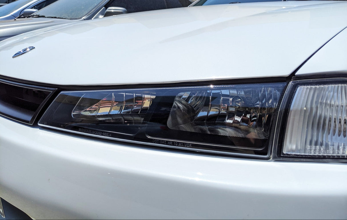 JDM Black OE Headlights & Black Corner Lights for 96-98 Nissan Silvia S14 200SX S2 Head lights