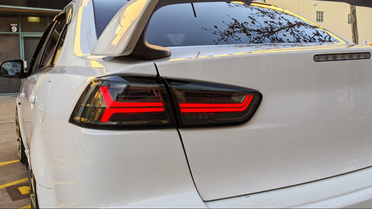 Smoke LED Dynamic Tail lights for 07-18 Mitsubishi Lancer CJ EVO X VRX taillights