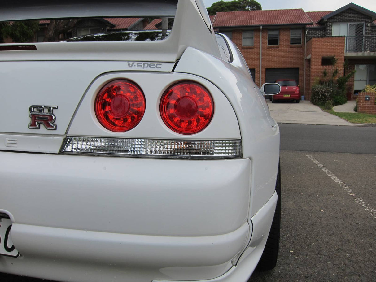 Clear Red LED Tail Lights for 95-98 Nissan Skyline R33 GTR GTST RB26 taillights