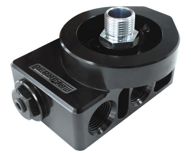 Aeroflow Billet Aluminium Remote Filter & Oil Thermostat 3/4" Filter Thread With 4 x -10 ORB ports, 1/8" NPT Port AF64-4112 - Prolink Performance