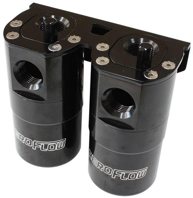 Aeroflow Dual Catch Can -10ORB AF64-4364BLK - Prolink Performance
