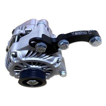 Yelsha D, V2 Alternator Bracket Only, Suits RB20, RB25, RB26, 140A@3000RPM (BLACK) - Prolink Performance