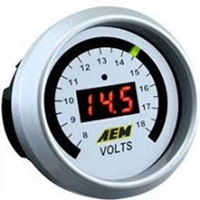 AEM Voltage Display Gauge, 8-18V, Includes BLK/White Display - Prolink Performance