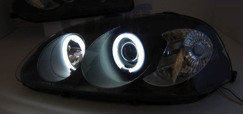 Honda EK CIVIC 95~98 Euro Black Housing Projector Headlights HALO RINGS 2D/3D/4D - Prolink Performance