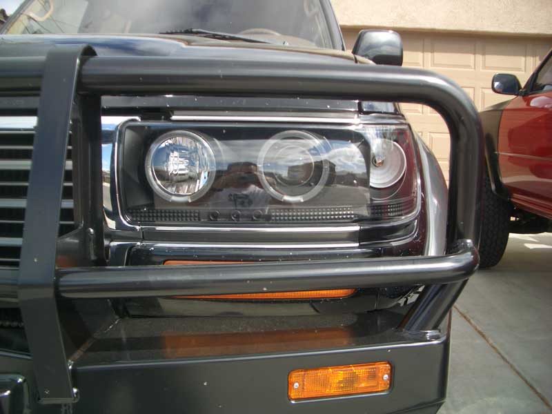 EuroBlack Projector Headlights Led Rings to suit Toyota LandCruiser FJ80/82 - Prolink Performance